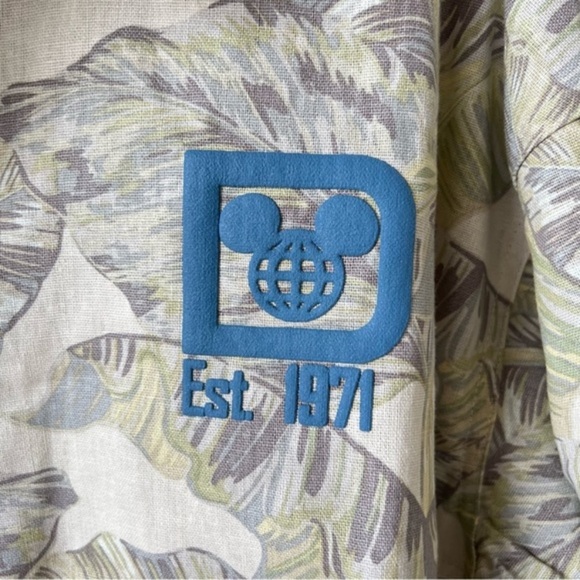 Walt Disney World Tropical Button-Up Linen Shirt Jacket by Spirit Jersey Sz L - Picture 3 of 11